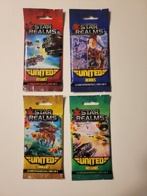 STAR REALMS: UNITED Lot All 4 Expansion Packs + Cosmic Gambit Expansion
