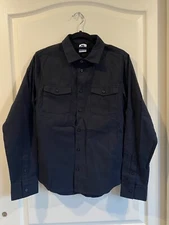 Nike SB Dunk Flannel Button Down Long Sleeve Black DA4167-010 Mens Size XS