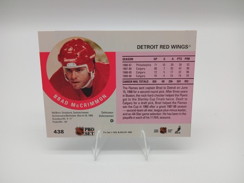 Vintage Pro Set 1990 Base Set Brad McCrimmon #438 NHL Hockey Card FREE GIFT - Picture 2 of 2