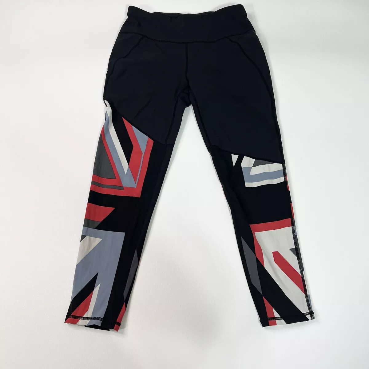 Sweaty Betty Union Jack Power Leggings Size Small Black Workout Athletic