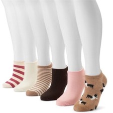 Sonoma Woman  s 6 pack no show solid and graphic design socks size 9-11