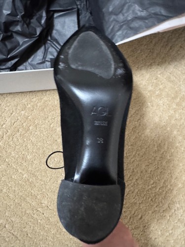 AGL Black suede Laced Pointed heel Designer Booties- 38. MSRP $495 - Picture 7 of 10