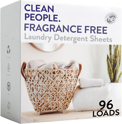 Clean People Fragrance Free Laundry Detergent Sheets - Plant-Based,...