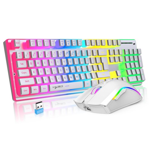 Rechargeable Wireless Gaming Keyboard Mouse Bluetooth 2.4g USB Mechanical Play - Afbeelding 11 van 26