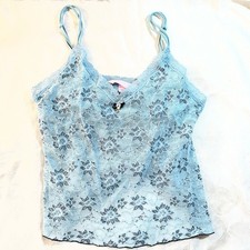 Victoria's Secret Angels Babydoll Nightie Blue Lace Sheer Mesh