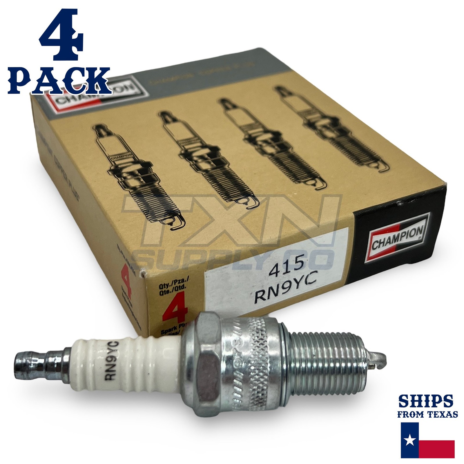 Champion 415 Copper Plus Spark Plug RN9YC - 4 Pack