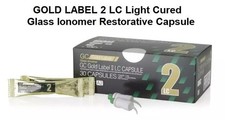 Dental GC FUJI 2 LC GOLD LABEL Light Cured GIC Restorative 50 Capsule Pack A2