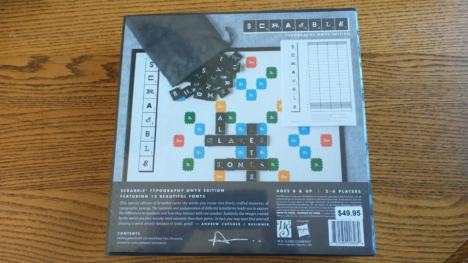SCRABBLE TYPOGRAPHY ONYX EDITION*BARNES AND NOBLE*EXCLUSIVE EL FACTORY SEALED* - Image 3 of 4