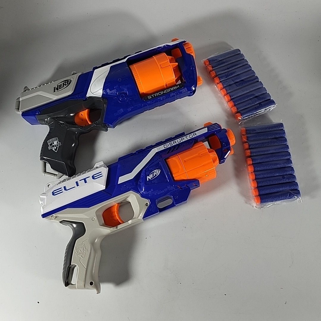 Nerf N Strike Elite Disruptor And Strongarm Blasters With 20 New