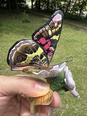 Danbury Mint American Painted Lady on Common Mallow Butterfly Figurine New