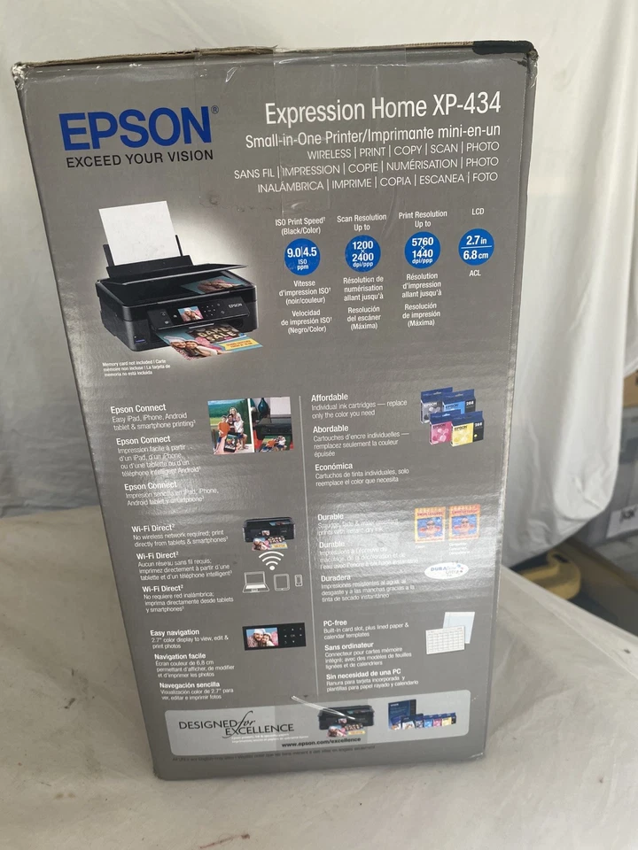 EPSON EXPRESSION HOME XP-434 Small-in-One Printer Wireless Scan Copy. New Sealed - Image 4 of 4