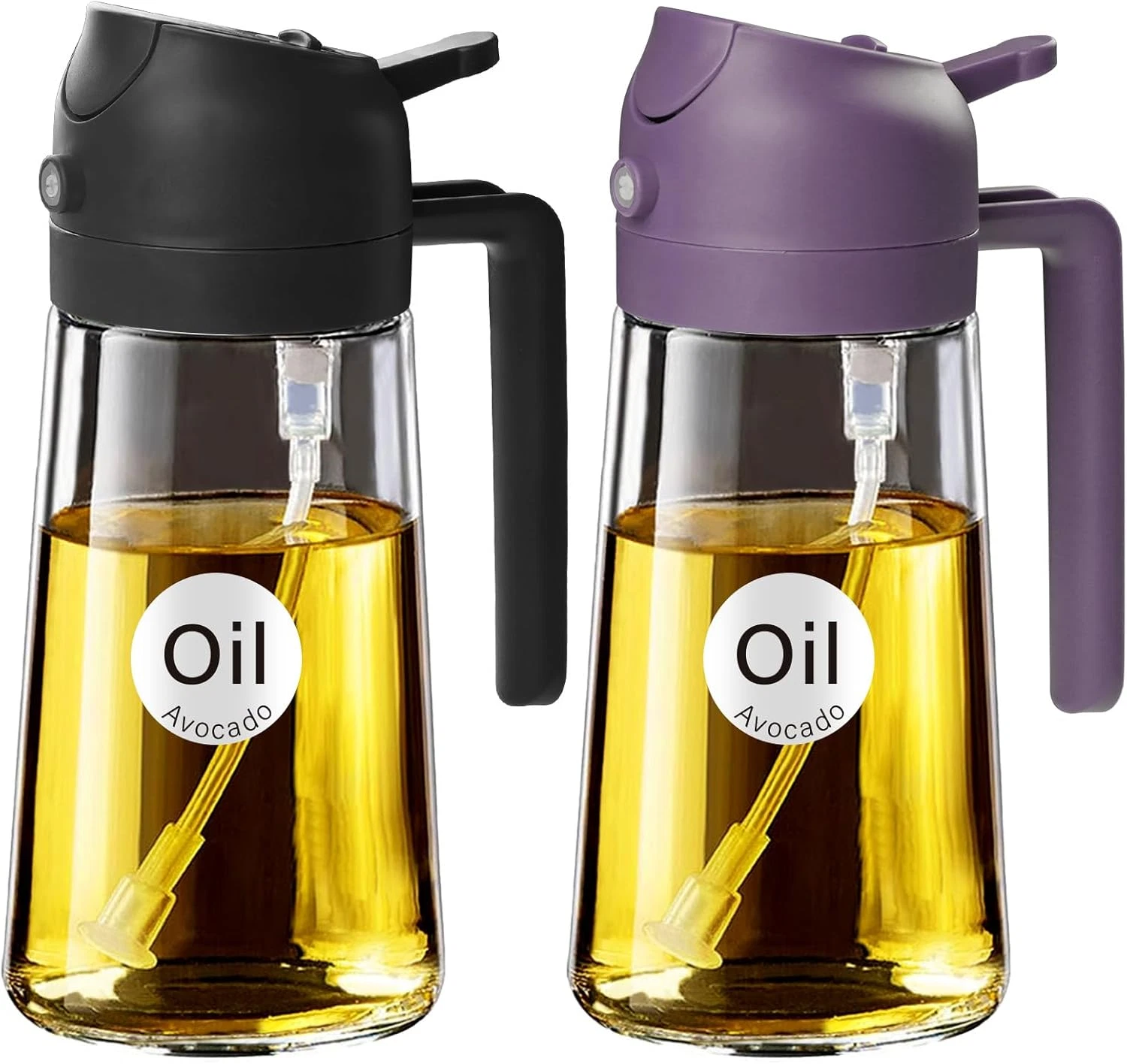 2Pcs 16Oz/470Ml Glass Olive Oil Sprayer for Cooking with Stickers, 2 in 1 Oil Di
Opens in a new wind