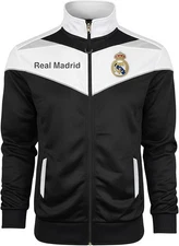 Icon Sports Real Madrid Track Jacket Official Licensed Full-Zip Black White