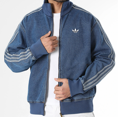 未使用　 アディダス ORIGINALS FIREBIRDTRACK NEW MENS ADIDAS ORIGINALS DENIM FIREBIRD TRACK JACKET ~SIZE MEDIUM