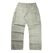 Vintage MOS Carhartt Work Pants Dungaree Olive Green 34x30