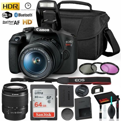 Canon Rebel T7 DSLR Camera with 18-55mm Lens Kit and Sandisk 64GB Ultra Speed