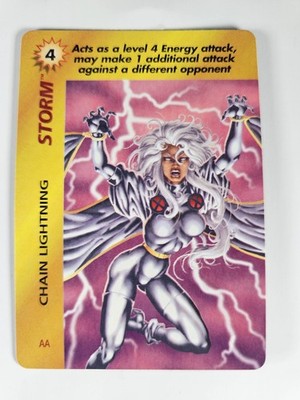 1995 Marvel Over Power Mutants Unite Fantasy Card STORM Chain Lightning TCG CCG