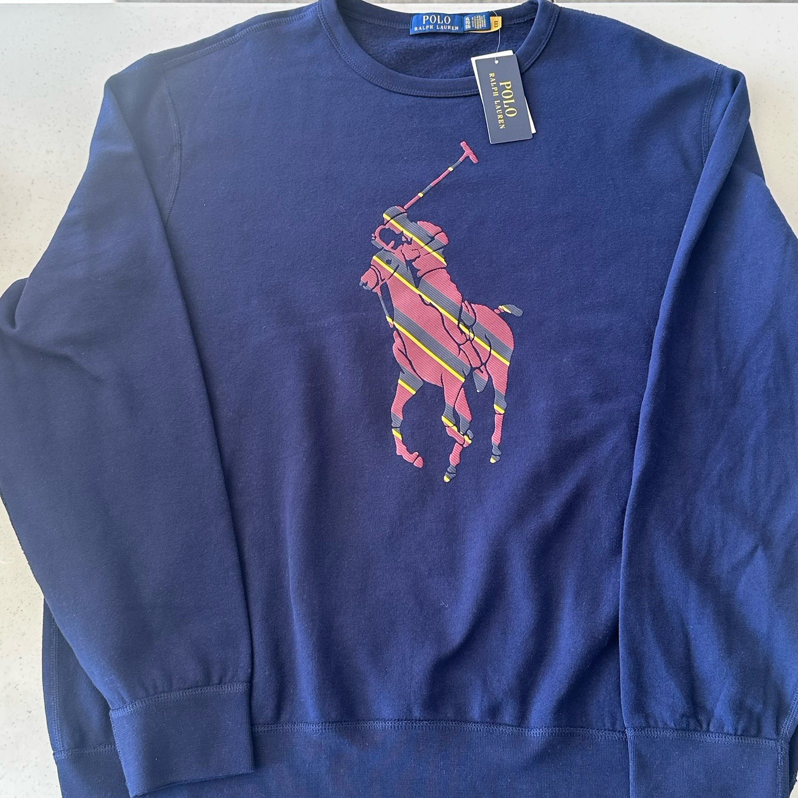 Polo Ralph Lauren Uomo Big Pony Magic Fleece Felpa Misto Cotone Nuova con etichette XL