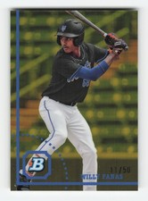 2022 Bowman Heritage Chrome Prospects Gold #BHPC-76 Willy Fanas SN #/50 NM