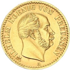 Brandenburgia-Prusy Wilhelm I. 1/2 korony klubowej 1868 A złota vz+
