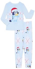 Bluey Girls Long Sleeve Top and Pants Pajama Set 2-Piece Blue Size 4