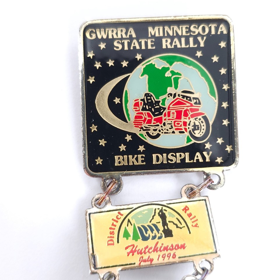 Postal Display GWRRA MN State Rally Bike Display Pin Hutchinson 96 Winging to Austin ...