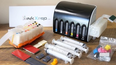 INKXPRO 312XL Empty Ink System CISS Refillable Cartridge Kit with Ink Flow Cont