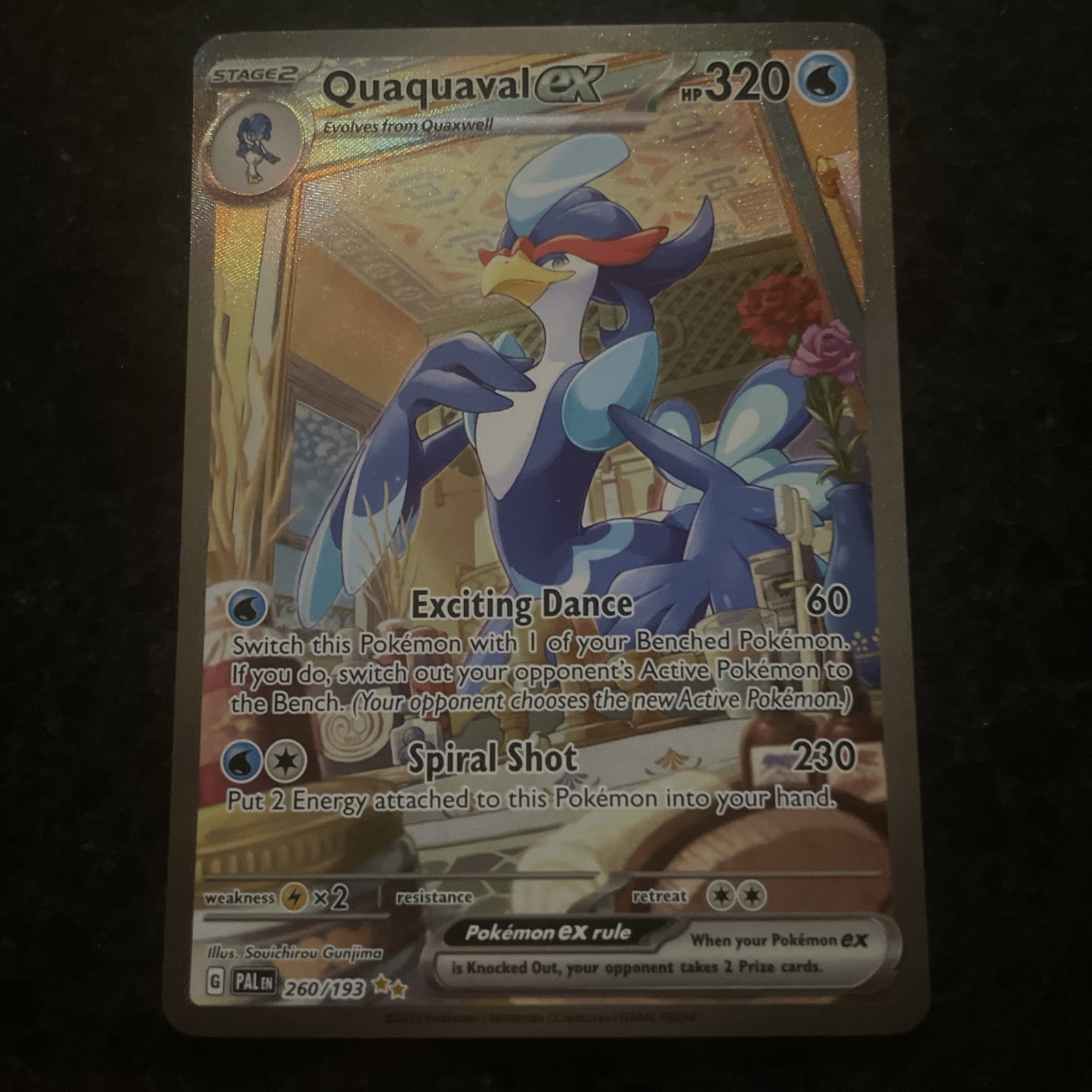 Pokémon TCG Quaquaval EX Paldea Evolved Special Illustration Rare Card 260/193