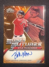 Topps 2025 Chrome Black Super Futures Kyle Manzardo Orange Refractor /25 Guardi…