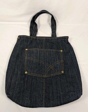 Denim Blue Jean Tote Bag w/ Front Pocket
