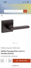Kwikset Halifax Passage Door Lever Venetian Bronze 97200-864 New Open Box