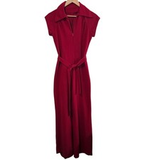 Vintage 80s Jumper Womens Small Red Flared Pants Disco Retro Party Festival