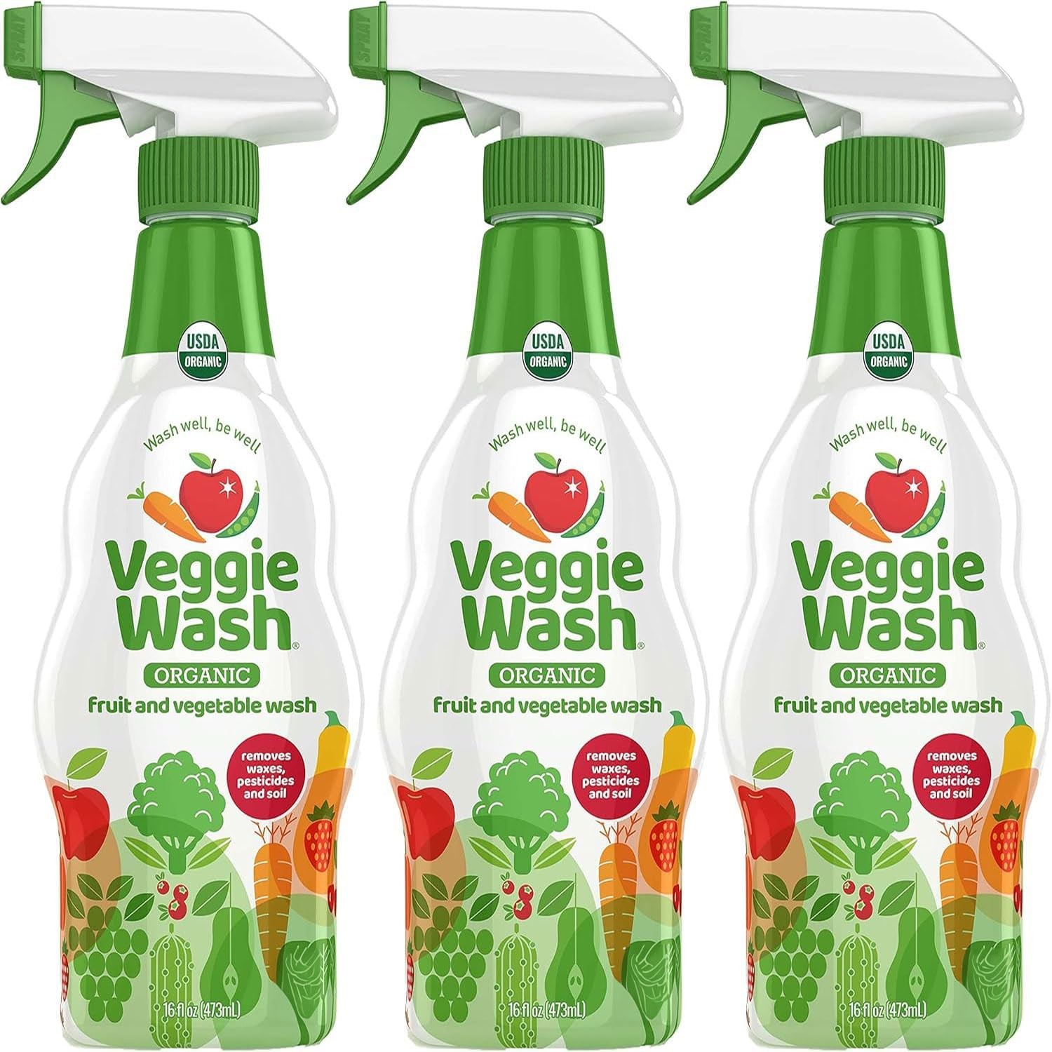    Organic Fruit and Vegetable Wash, Design, 16 fl oz, 3-bottle pack