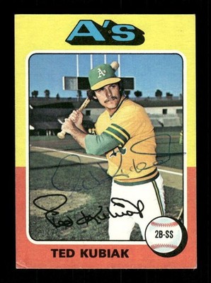 1975 Topps   #329 Ted Kubiak signed autograph VGEX+ centered, bp EAA1 BXCP71