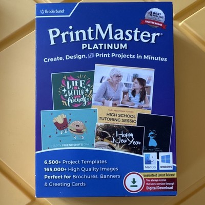 Broderbund PrintMaster Platinum Desktop Publishing Software Digital Download Ma 