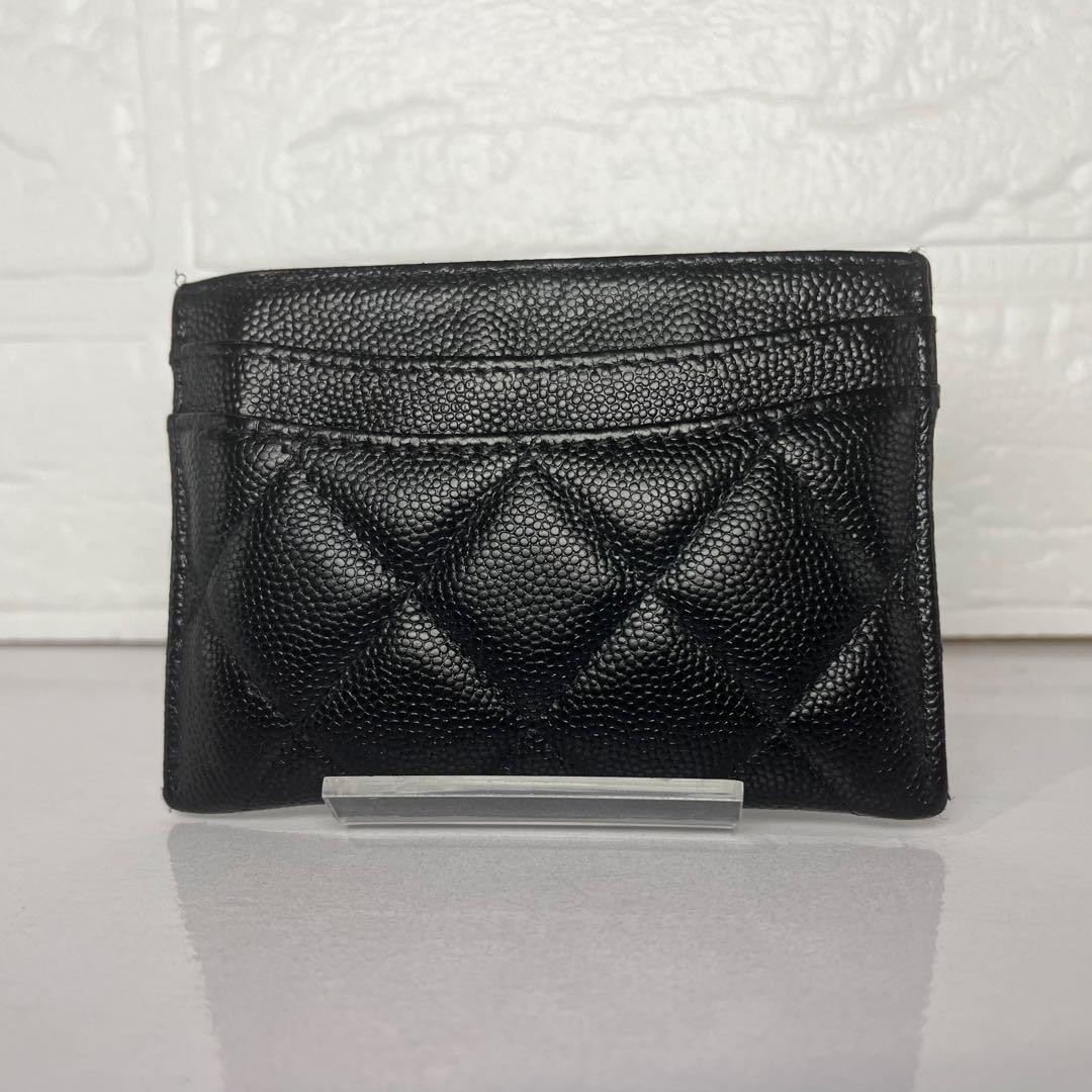 Chanel Black Car Leather Card Holder Business Card Case thumbnail 3