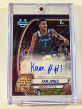 2025 Bowman Chrome U Kam Jones Black Wave Auto Rookie Card