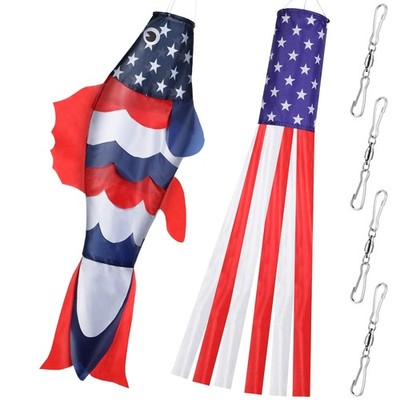 Konohan 6 Pcs 40 Inch 4Th Of July Windsock 250Th Anniversary Patriotic
