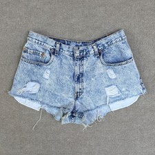 Vintage Levis 560 Acid Wash Distressed Denim Cut Off Shorts High Waisted W34