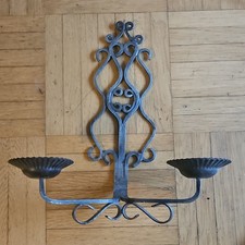 Wandkerzenhalter f&uuml;r 2 Kerzen, Candelaber, Kerzenhalter aus Schmiedeeisen