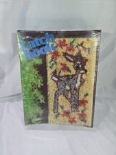 Vintage Latch Hook Kit 12”x24" Deer Picture New Sealed M H Yarn 1978 