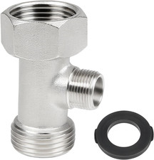 Bidet T Adapter, 3-Way Tee Connector 7/8"X7/8"X3/8" with Gasket - Toilet Faucet