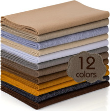 12 Rolls 8"X35" 1.4Mm Thick Soft Felt Fabric Sheet 12 Assorted Brown Series Colo