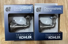 New Set of 2 KOHLER Devonshire Robe Hook Brushed Nickel Easy Install R10555-BN