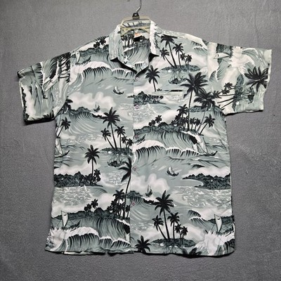 Paradise Men's Button Up Hawaiian Shirt Size L