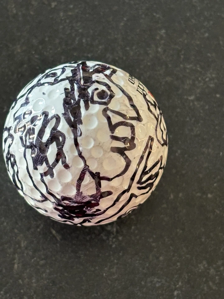 James RIZZI: Golfball „FACES“, handbemalt & handsigniert, Unikat - Bild 4 von 4