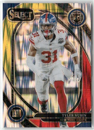 Tyler Nubin RC 2024 Panini Select Yellow & Red Prizm Shock Club Level New York