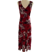 Simply Vera Wang Burnt Orange Floral Maxi Dress Sleeveless Lined Medium Fall