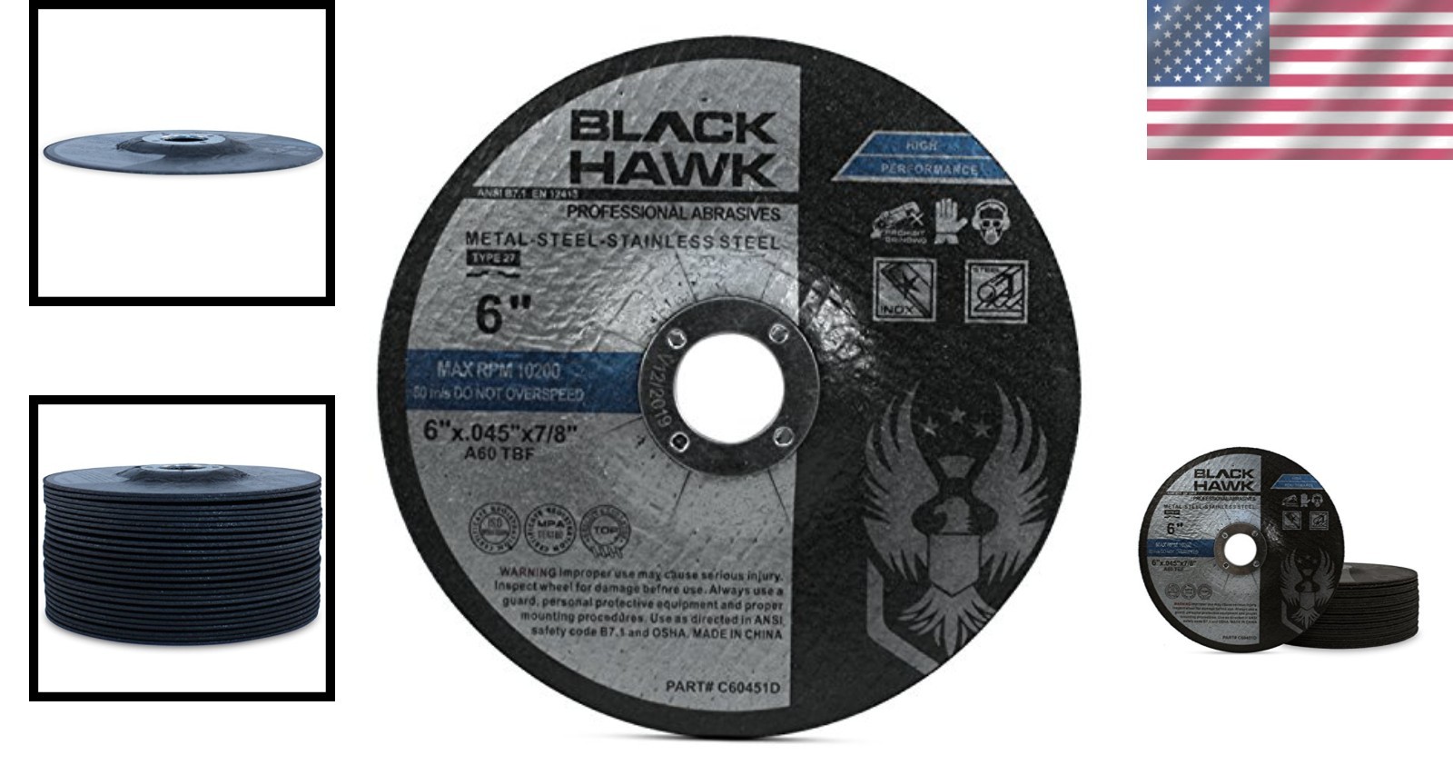 25 Pack Stainless Steel Cut Off Wheels - 6" x .045"