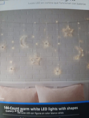 Mainstay Battery Operated Led Curtain Lights Moon/star Shaped White Lights